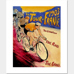 Tour De France Vintage 1903 Bicycle Racing Print Posters and Art